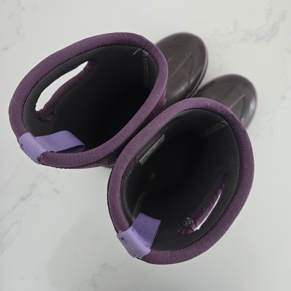 Bogs Classic High Handles Rosey Purple Floral Waterproof Insulated Snow Boots 4 - Picture 6 of 9